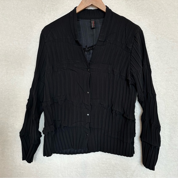 Double Collar Jacket (shirt) by Babette Style # 1K762 Small Black NWOT condition - Picture 5 of 12